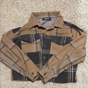 Blue B Plaid Button-Up Shirt